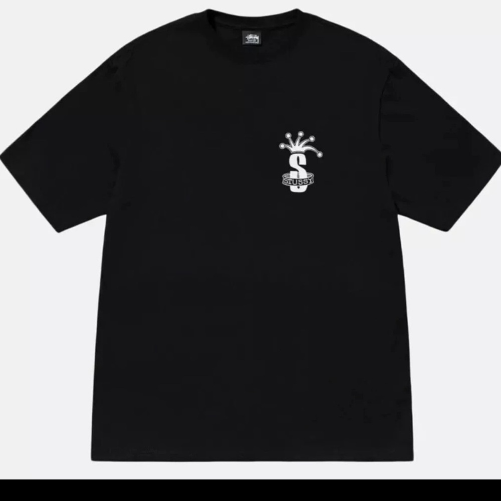 Stussy Black Tee with White Logo